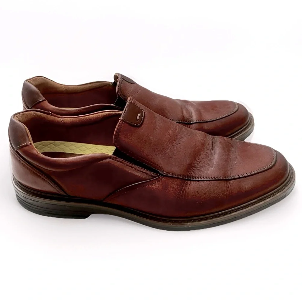 Florsheim Norwalk Moc Toe Slip-On Leather Shoes Men’s‎ 11 Brown Classic Comfort